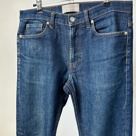 EVERLANE Denim Straight Leg Jeans Regular Rise / Dark Blue Wash- 31 x 32 - Picture 4 of 9